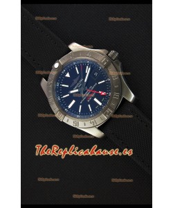 Breitling Avenger II BlackSteel GMT Reloj Réplica Suizo Correa de Nylon Reloj Réplica a Espejo 1:1