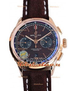 Breitling Premier B01 Chronograph 42 Edition Caja Oro Rosado Dial Marrón Centenario - Reloj Réplica Espejo 1:1