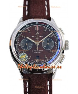 Breitling Premier B01 Chronograph 42 Edition Caja Acero Dial Marrón Centenario - Reloj Réplica Espejo 1:1