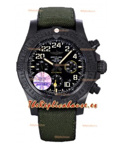 Breitling Avenger Hurricane Chronograph Dial Negro Khaki Nylon - Revestimiento DLC Reloj Réplica Suiza