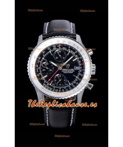 Breitling Navitimer 1 Chronograph 41MM Reloj Réplica Suizo a Espejo 1:1 Caja de Acero 904L con Correa de Piel color Negro
