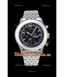 Breitling Navitimer 1 Cronógrafo 41MM Reloj Suizo Dial Negro en Acero 904L - Correa de Acero