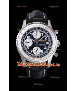 Breitling Navitimer Chronograph 41MM Reloj Réplica Suizo a Espejo 1:1 Caja de Acero 904L con Correa de Piel color Negro