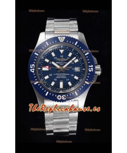 Breitling SuperOcean II 44mm 904L Caja Acero Reloj Réplica a Espejo 1:1 en Dial Azul