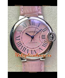 Ballon De Cartier Reloj Suizo Automático Calidad a Espejo 1:1 36MM Caja en Acero Inoxidable Dial Rosado