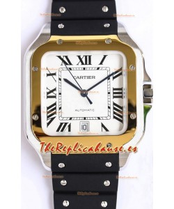 Santos De Cartier Dos Tonos Oro Amarillo Reloj Réplica Suizo a Espejo 1:1 40MM