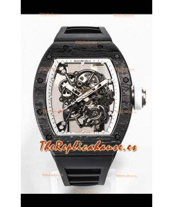 Richard Mille RM055 Caja Cerámica Negra Reloj Réplica a Espejo 1:1 Correa Negra