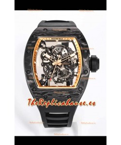 Richard Mille RM055 Caja Cerámica Negra Reloj Réplica a Espejo 1:1 Correa Negra