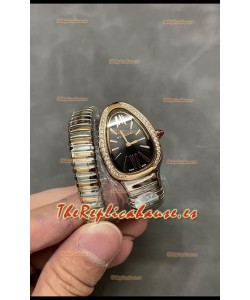 Bvlgari Edición Serpenti Reloj Caja Dos Tonos Bisel Diamantes en Calidad Espejo 1:1
