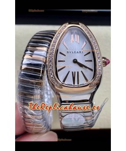Bvlgari Edición Serpenti Reloj Caja Dos Tonos Dial Blanco en Calidad Espejo 1:1