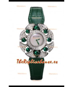 Bvlgari Divas's Edición Dream Reloj en Caja de Acero - Bisel pavimentado Diamantes Réplica Suiza