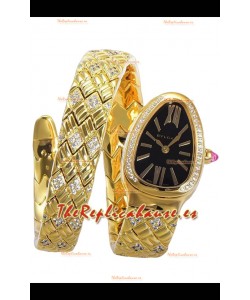 Bvlgari Edición Serpenti Edition Reloj Caja Oro Amarillo Dial Negro en Calidad Espejo 1:1