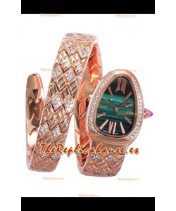 Bvlgari Edición Serpenti Edition Reloj Caja Oro Rosado Dial Verde en Calidad Espejo 1:1