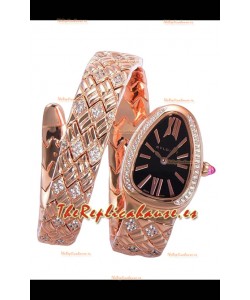 Bvlgari Edición Serpenti Edition Reloj Caja Oro Rosado Dial Negro en Calidad Espejo 1:1