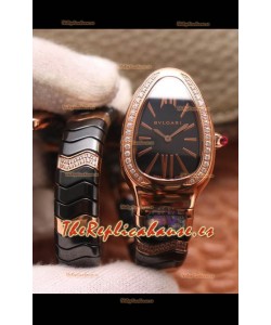 Bvlgari Edición Serpenti Reloj Réplica en Cerámica Negra Calidad a Espejo 1:1