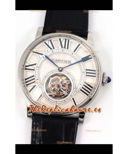 Rotonde De Cartier Flying Tourbillon Reloj Réplica Suizo en Caja de Acero