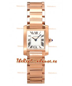 Cartier Tank Francaise Oro Rosado Reloj Réplica Cuarzo 25.70MM