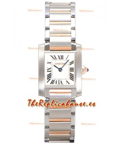 Cartier Tank Francaise Oro Rosado Dos Tonos Reloj Réplica Cuarzo Suizo 25.70MM