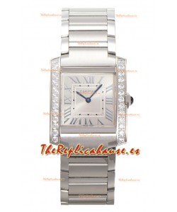 Cartier Tank Francaise Acero Inoxidable Reloj Réplica de Cuarzo Suizo 25.70MM 