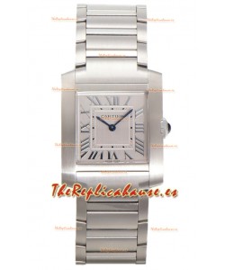 Cartier Tank Francaise Acero Inoxidable Reloj Réplica de Cuarzo Suizo 25.70MM 