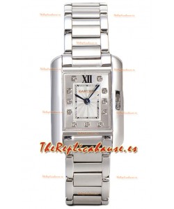 Cartier Tank Anglaise Reloj de Acero en Correa de Acero Reloj Suizo de Cuarzo 30MM 