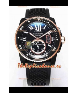 Calibre De Cartier Watch 42MM Dial Azul Caja Revestida PVD - Reloj Réplica Espejo 1:1
