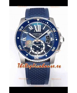 Calibre De Cartier Reloj 42MM Dial Azul Caja Acero - Reloj Réplica Espejo 1:1
