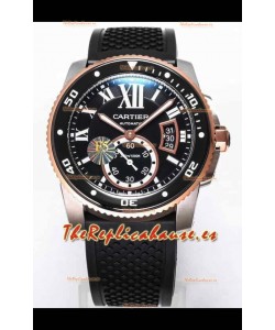 Calibre De Cartier Reloj 42MM Dial Negro Caja Acero Dos Tonos - Reloj Réplica Espejo 1:1