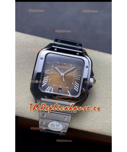 Cartier Santos De Cartier Acero 904L Dial Marrón Réplica Espejo 1:1 - 40MM Reloj Acero Inoxidable