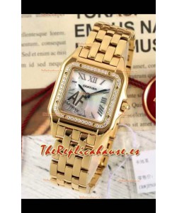PANTHERE de Cartier Edición 27mm Dial Perla Reloj Réplica Suizo Espejo 1:1 Caja Oro Amarillo