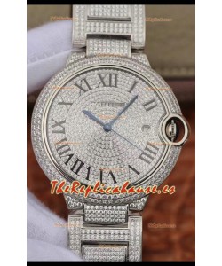 Ballon De Cartier Reloj Suizo Automático Caja y Bisel con Diamantes Incrustados - 42MM