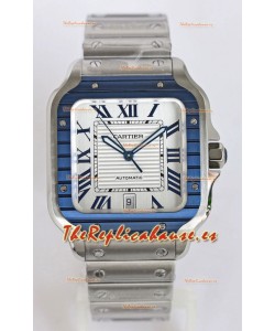 Santos De Cartier Réplica Suiza a 1:1 Bisel DLC Azul Reloj 40MM