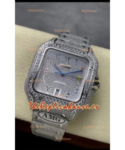 Cartier "Santos De Cartier" Acero 904L Diamantes Dial Árabe Répilca a Espejo 1:1 - 40MM - Diamantes Genuinos
