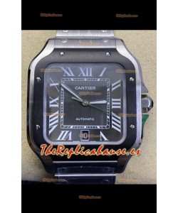 Cartier "Santos De Cartier" Dial Acero 904L Gris Réplica a Espejo 1:1 - 40MM Reloj Acero Inoxidable