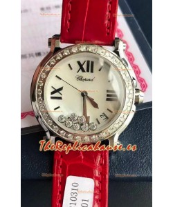 Chopard Happy Acero Inoxidable Reloj Cuarzo Suizo Replica a Espejo 1:1 - Diamantes Genuinos