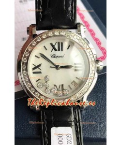 Chopard Happy Acero Inoxidable Reloj Cuarzo Suizo Replica a Espejo 1:1 - Diamantes Genuinos