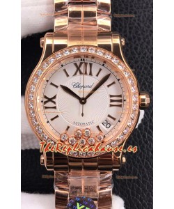 Chopard Happy Sport Reloj Réplica Suizo Automático a espejo 1:1 en Oro Rosado - 36MM Ancho