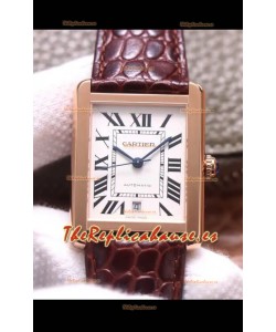 Cartier Tank Solo Reloj Suizo Automático chapado en Oro Rosado 31MM Ancho