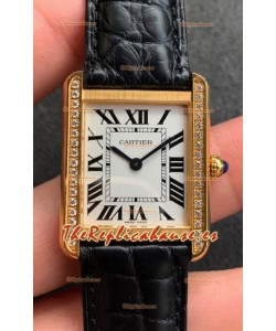 Cartier Tank Solo Reloj de Cuarzo Suizo Caja en Oro Amarillo - 27MM Ancho