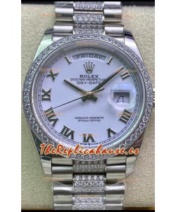 Rolex Day Date Presidential M128349RBR-0026 Acero 904L 36MM - Dial Blanco Romanos Calidad a Espejo 1:1
