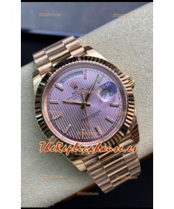 Rolex Day Date 40MM M228235-0005 1:1 Oro Rosado Dial Champange Reloj Réplica a Espejo 1:1