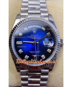 Rolex Day Date Presidential Acero 904L 36MM - Dial Azul Calidad a Espejo 1:1