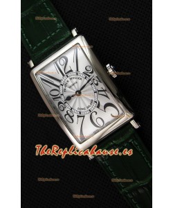 Franck Muller Long Island Ladies Reloj Réplica con Movimiento de Cuarzo Suizo correa color Verde