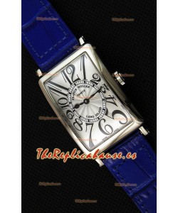Franck Muller Long Island Ladies Reloj Réplica con Movimiento de Cuarzo Suizo correa color Azul
