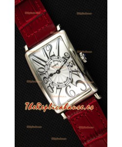Franck Muller Long Island Ladies Reloj Réplica con Movimiento de Cuarzo Suizo correa color Rojo