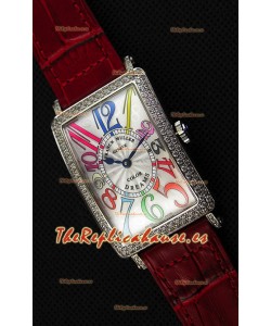 Franck Muller Long Island Color Dreams Ladies Reloj Réplica Suizo - Correa color Rojo