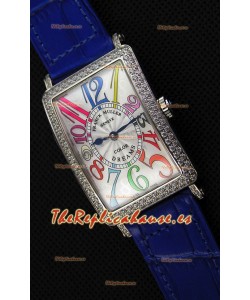 Franck Muller Long Island Color Dreams Ladies Reloj Réplica Suizo - Correa color Azul