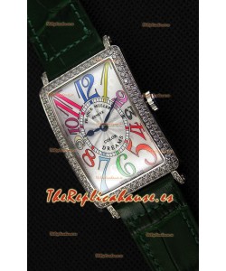 Franck Muller Long Island Color Dreams Ladies Reloj Réplica Suizo - Correa color Verde