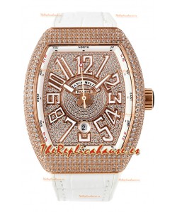 Franck Muller Vanguard V45 Edition en chapado Oro Rosado - Numerales Blancos