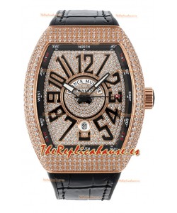 Franck Muller Vanguard V45 Edition chapado en Oro Rosado - Numerales Negros 
